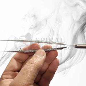 Micro Forceps, Curved, 8mm Round Handle